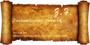 Zechmeister Henrik névjegykártya